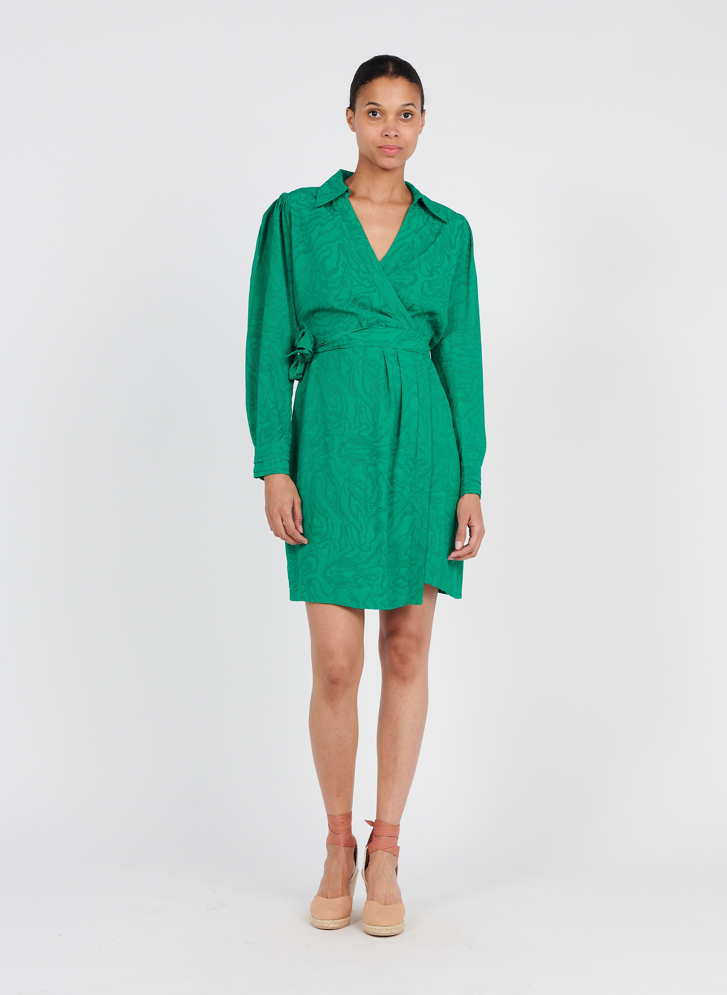 Short Wrap Dress Vert Suncoo - Women ...